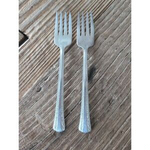 Rogers International Deluxe Silverplate  Gracious Salad Fork 6.5" Set Of 2